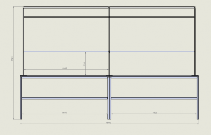 Стол монтажный СМ.3.1.4000.1700.1000